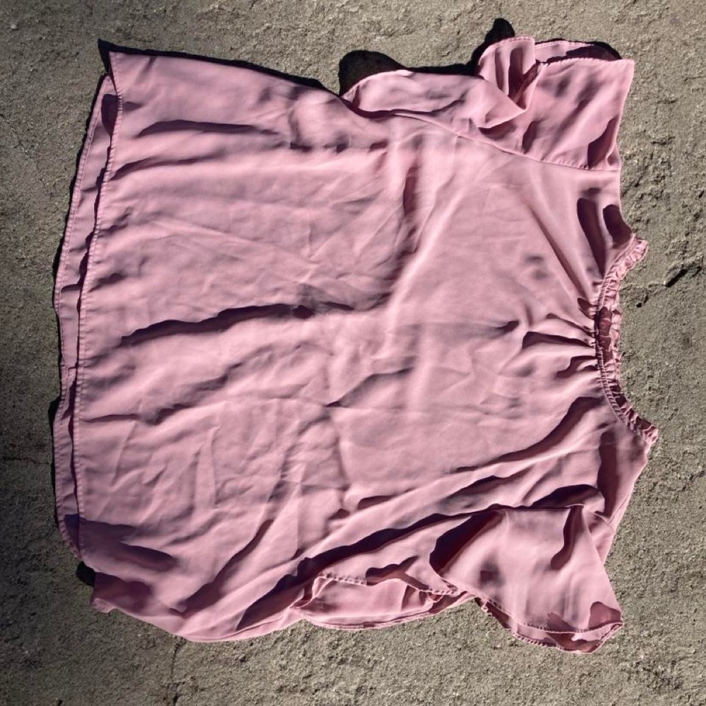 Pink babydoll blouse with ruffled sleeves fairy cottage